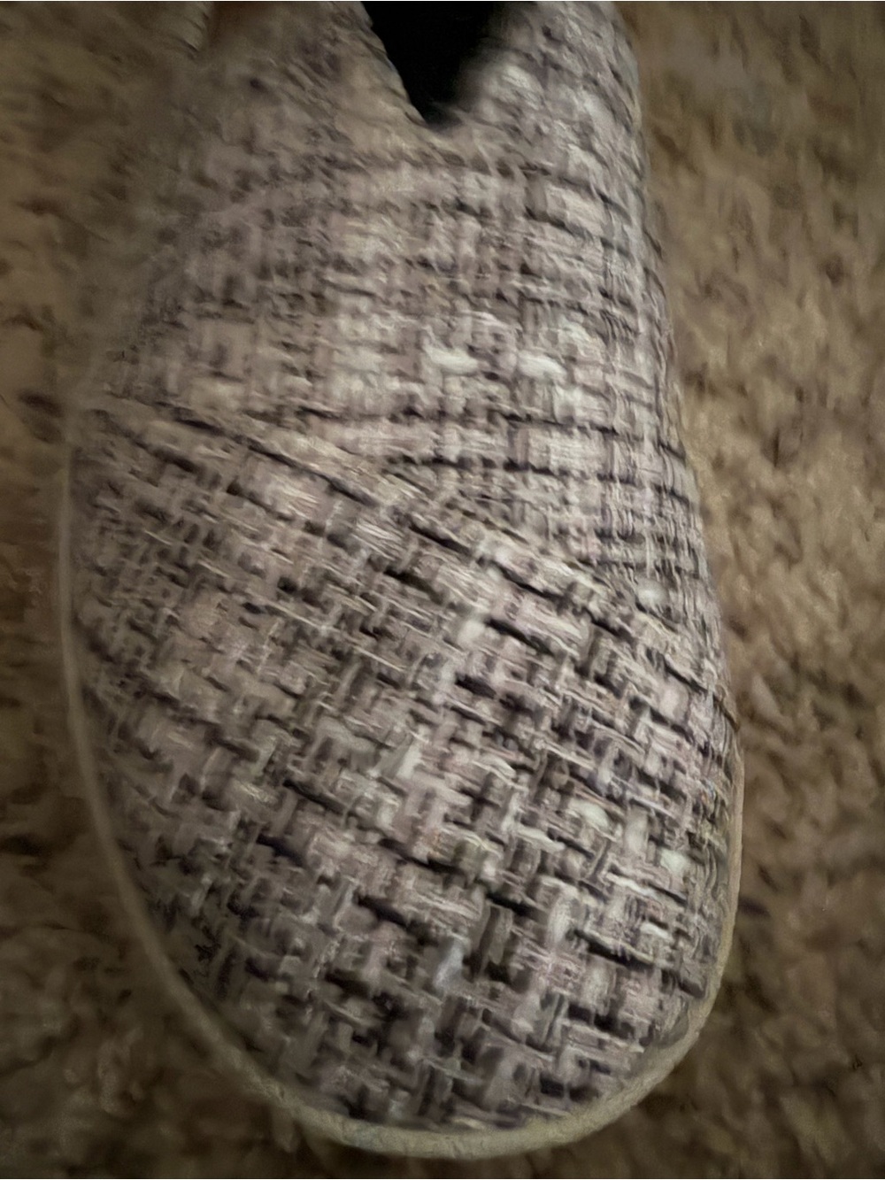 Toms Tweed-Style Slip-On Flats in Gray and Black